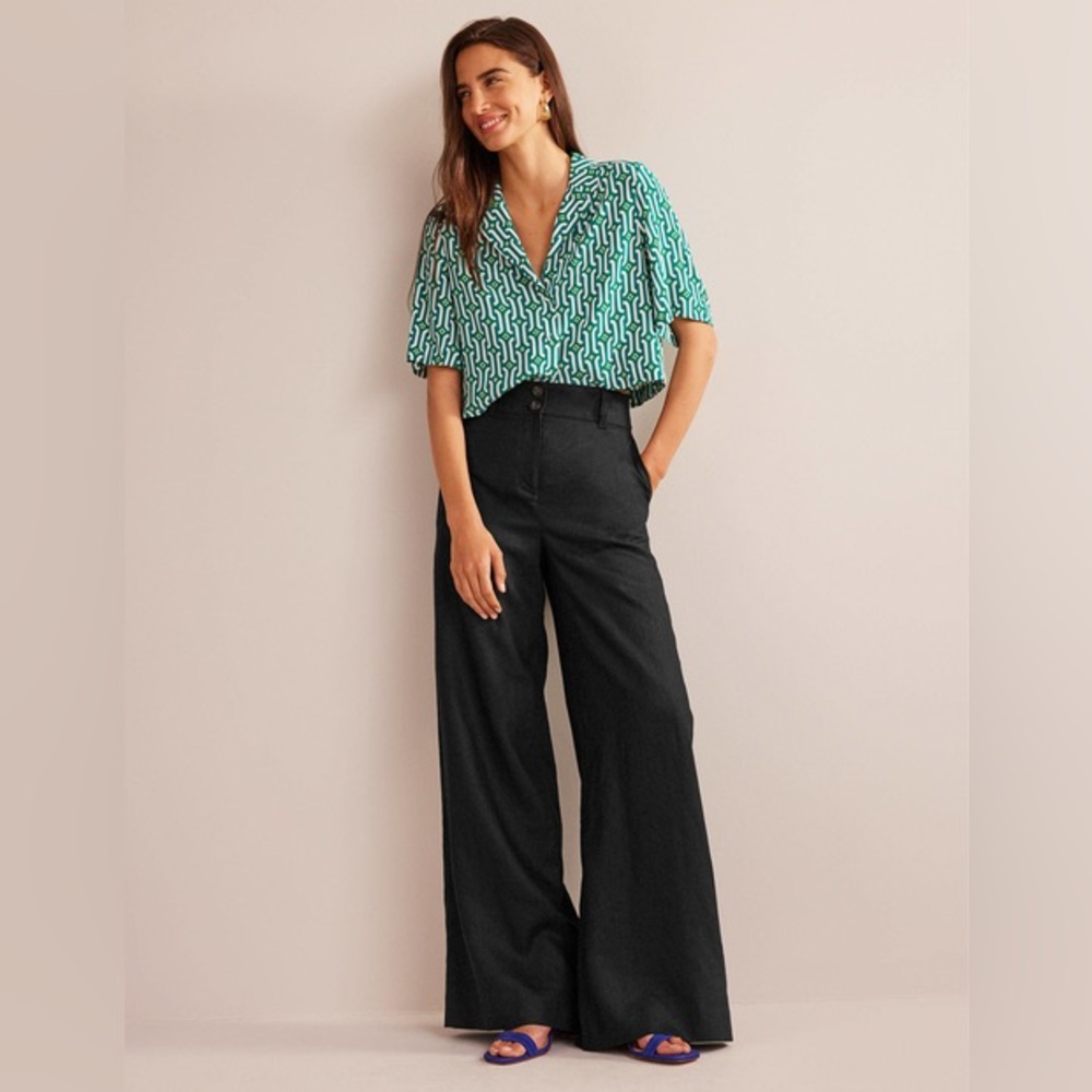 EUC Boden Highbury Linen Pants, US Size 8, Black